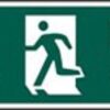 Sign Fire Exit Arrow Up/left Plas 600x200 (EACH)