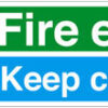 Sign 'Fire Exit Keep Clear' Plas 450x200 (EACH)