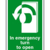 Sign Pic 'Turn To Open' Left Self Adhesive 100x150 (EACH)
