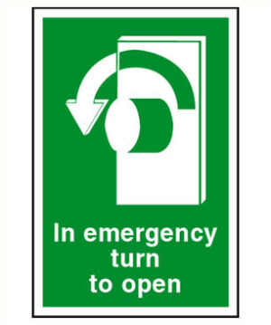 Sign Pic 'Turn To Open' Left Self Adhesive 100x150 (EACH)
