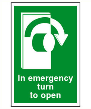 Sign Pic 'Turn To Open' Right Self Adhesive 100x150 (EACH)