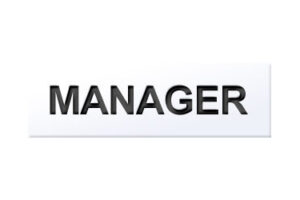 Sign 'Manager' 146x26mm Aluminium (EACH)