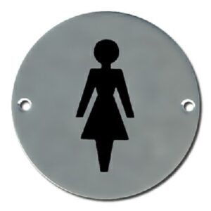 Pictogram Female 75mm Dia Polished Stainless (EACH)