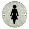 Pictogram Female 75mm Dia Stainless Steel (EACH)