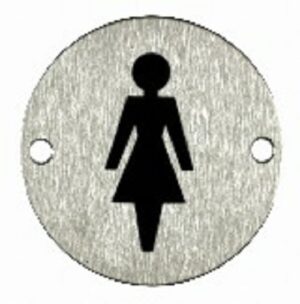 Pictogram Female 75mm Dia Stainless Steel (EACH)