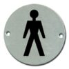 Pictogram Male 75mm Dia Aluminium (EACH)