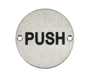 Sign Push 75mm Dia SSS (EACH)