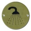 Pictogram Shower 75mm Dia Polished Brass (EACH)