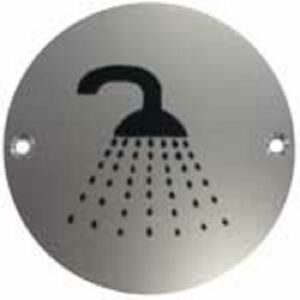 Pictogram Shower 75mm Dia Polished Stainless (EACH)