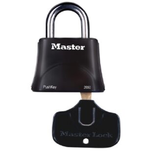 MASTER LOCK MLK2650 Pushkey Easy Use Padlock 60mm Black (EACH)