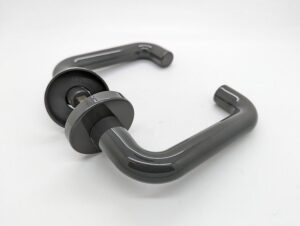 NORMBAU 0570.08 Lever Handle Rose 20mm Dia Dark Grey (PAIR)