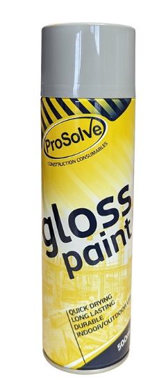 PROSOLVE Spray Paint Acrylic Gloss Grey 500ml (EACH)