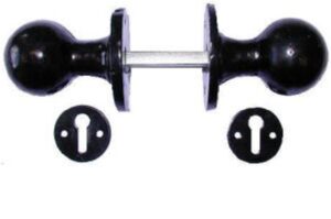 Ball Knob Furn Rim/mortice Black (SET)