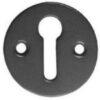 Round Key Escutcheon 35mm Diameter Black (PAIR)