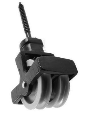 PERRY 42 Double Screw Pulley 44mm Black (EACH)
