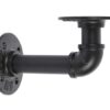 Pipe L Shape Bracket 80x150mm Black (EACH)