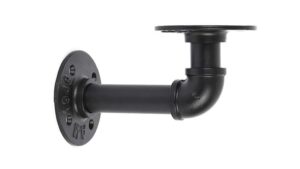 Pipe L Shape Bracket 80x150mm Black (EACH)