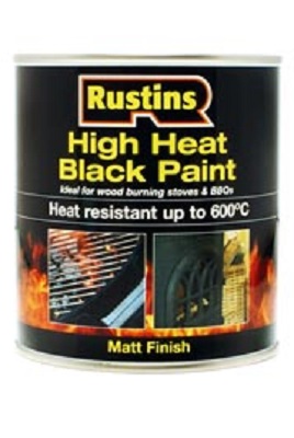 RUSTINS High Heat Matt Black For Metals 250ml (EACH)
