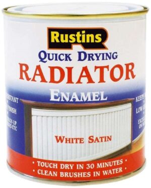 RUSTINS Q/D Radiator Enamel Satin 250ml White (EACH)