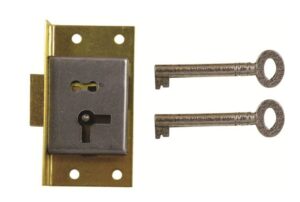 A&E SQUIRE D1425LVB Cupboard Lock Cut 1Lever 63mm LH 2Key PB (EACH)