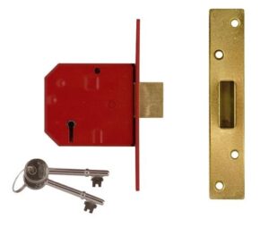 UNION J2134E-PL-3.00 5L Mortice Deadlock BS 80mm PB 20mm Throw (EACH)