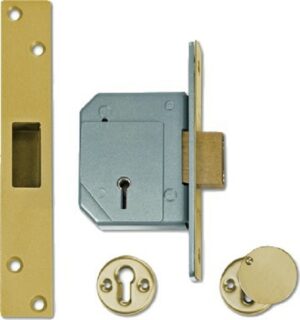 UNION B-3G114E-PL-80 5 Lev Mortice Deadlock 79mm 20mm Throw Brass (EACH)