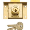 UNION J4003-PL Drawer Lock Cut Cylinder Pattern 63mm Brass (EACH)