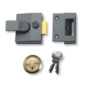 YALE 85PB Rim Deadlocking Narrow Nightlatch Grey (EACH)