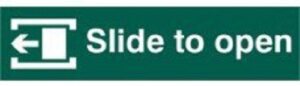 Sign Slide To Open Left 200x50mm PVC (EACH)