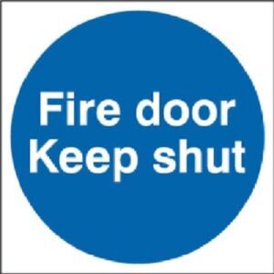 Sign Fire Door Keep Shut Self Adhesive 100x100 (EACH)