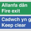 Sign Fire Exit Keep Clear English/Welsh Plas 300x150 (EACH)