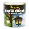 RUSTINS Qd Satin Black Paint Wood/metal Int/ext 250ml (EACH)