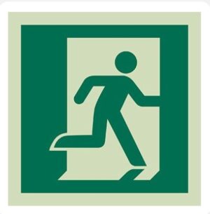 Sign 'Running Man' R Self-Adhesive 150x150 Photoluminescent (EACH)