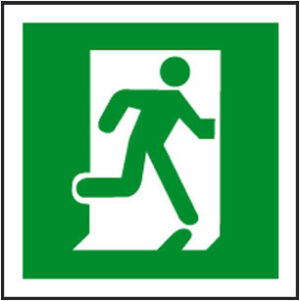 Sign Fire Exit Runnig Man Self Adhesive 200x200 (EACH)