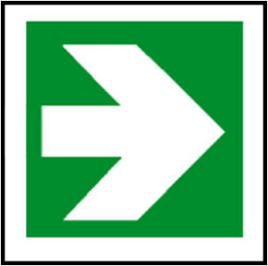 Sign Dir Arr Plas 150x150 (EACH)