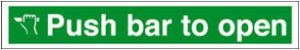 Sign 'Push Bar To Open' Plas 300x100 (EACH)
