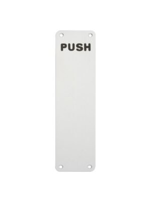EUROSPEC Push Plate 1.5mm 300x75mm Radiused 'Push' SAA (EACH)